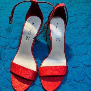 Aldo Open-toed heels. Orange. Women. US Sz 7.5.